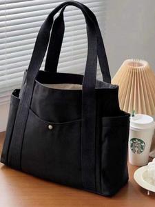Bolsa tote de color sólido para mujer, de gran capacidad, bolsa de hombro a la moda para uso diario, casual, moderna y versátil, de alta calidad, ideal para el traslado diario de mujeres