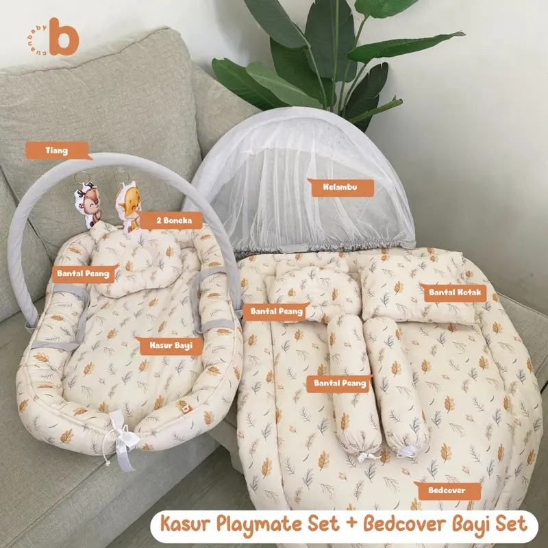 Cuan Baby - Kasur Bayi Playmate & Bedcover Bayi Set Motif JIho 0