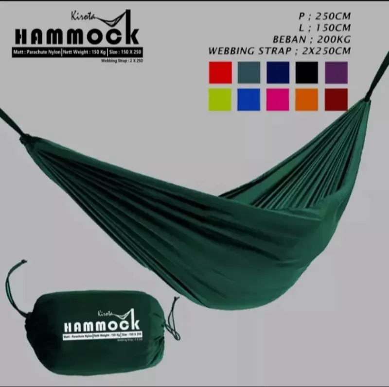 Hammock Single Size 250x150 cm Full Bartex - Ayunan Gantung Dewasa Besar COD - Hamock Tebal Murah - Kasur Tempat Tidur Gantung Camping Outdoor - hamok - hemok - hanmock - Hamuk 5
