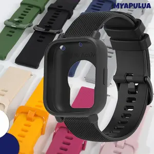 Tali Jam Tangan Silicone Case Strap for Redmi Watch 5 Active / Redmi Watch 5 Lite Rubber Anti Gores Hollow Cover Band Wristband Bracelet Accessories Smartwatch for Xiaomi Redmi Watch 5 Active Case Band