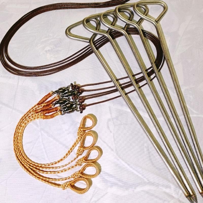 Combo xích gà kèm cọc cắm inox, xích gà tre, gà rừng ( dưới 1,2kg)