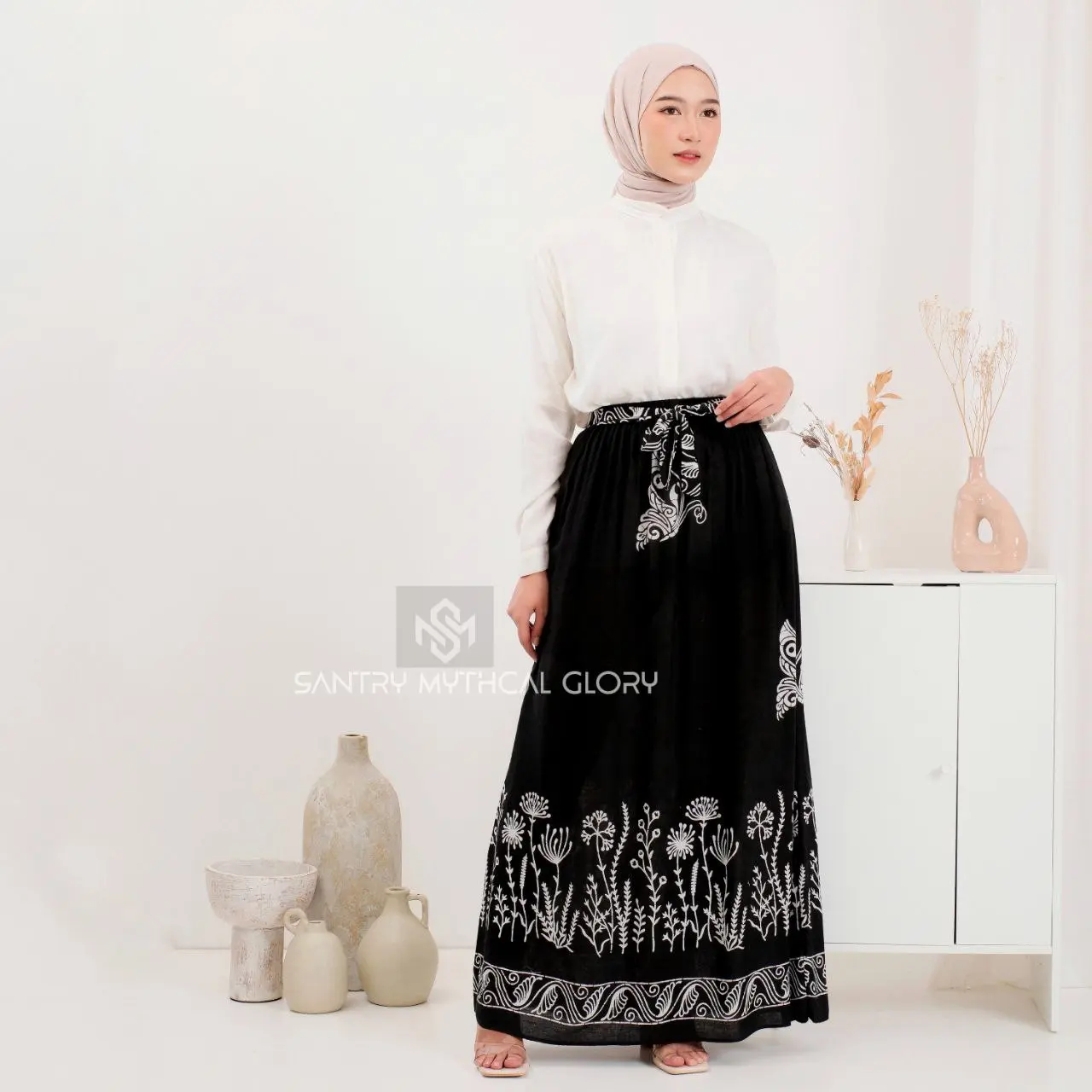 ROK BATIK PAYUNG ROK MOTIF KEKINIAN PINGGANG KARET DAN ADA TALI