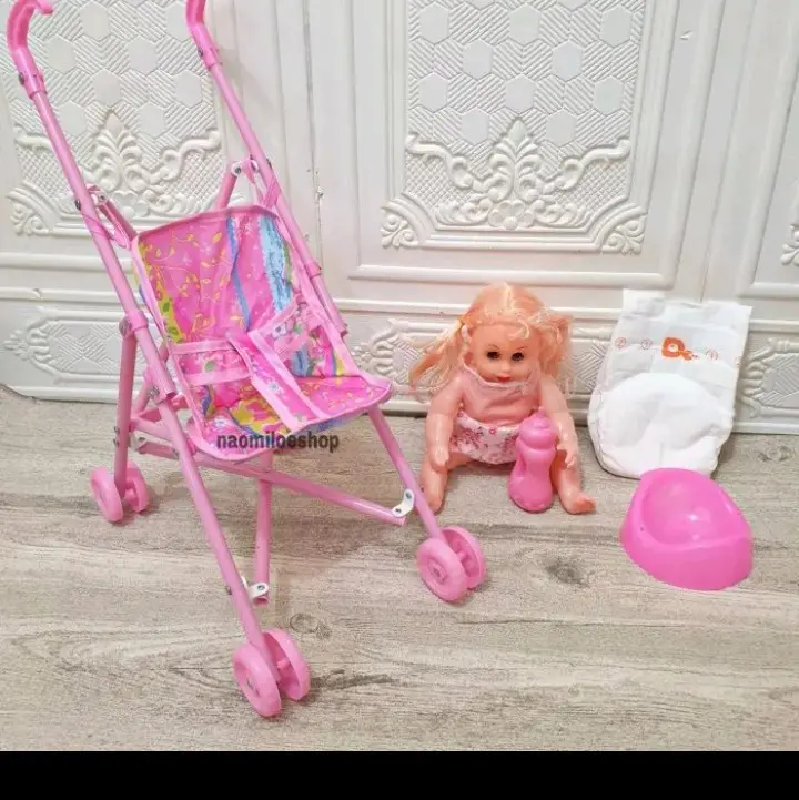 boneka nangis+stroli satu paket 2