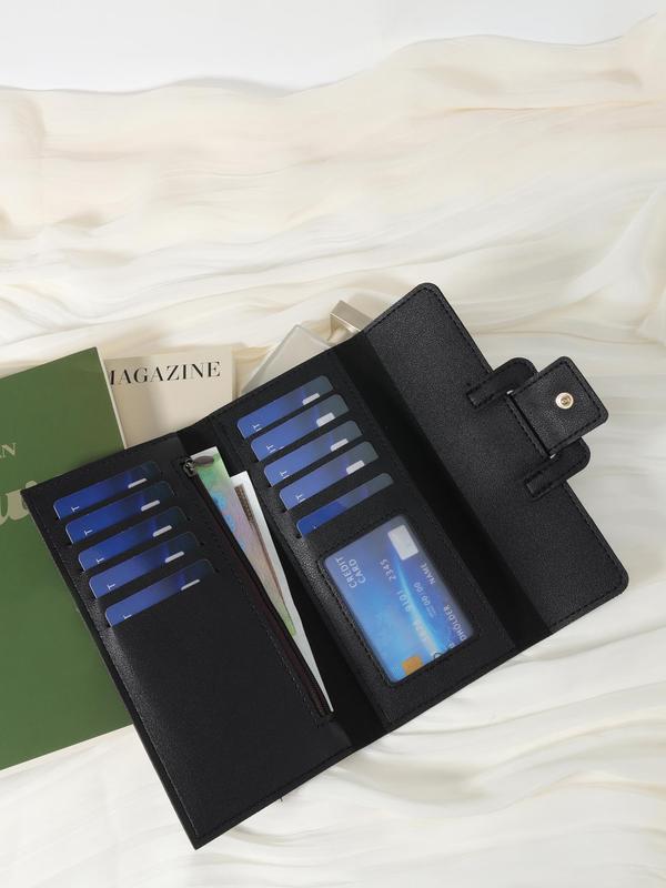 Women's Elegant Minimalist Envelope Trifold Wallet, Trendy Vintage Long Wallet, All-match Card Holder with Card Slots for Daily Use 2