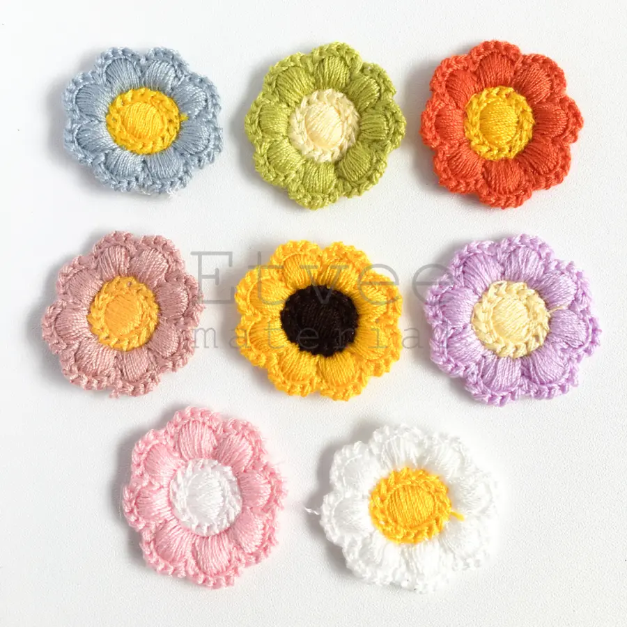 APK107 Aplikasi bunga rajut knit bordir patch bros