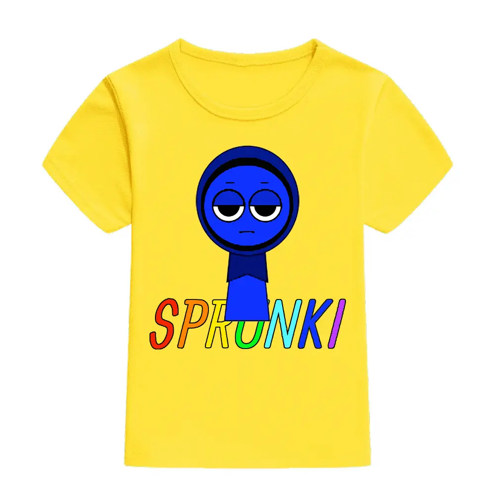 Sprunki Jevin Children's T-Shirt Tshirt Casual Short Sleeve Loose Unisex Teenagers Tee Top
