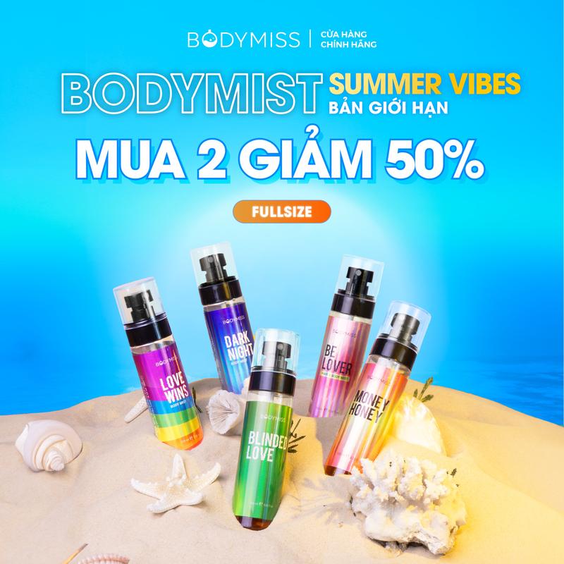 [MUA 2 GIẢM 50%] Body Mist Cho Nam Thơm Lâu BODYMISS Chính Hãng - Body Mist Quốc Dân Học Sinh Sinh Viên - Xịt Thơm Body Nam Dark Night - Nước Hoa Nữ Mùa Đông Thơm Lâu Unisex Perfume Cosmetic Hair Mist