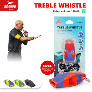 SPEEDS Peluit Wasit Pluit Treble Whistle 120db + Lanyard Tali Olahraga Periwitan Sporty Kecil Pritt 007-12
