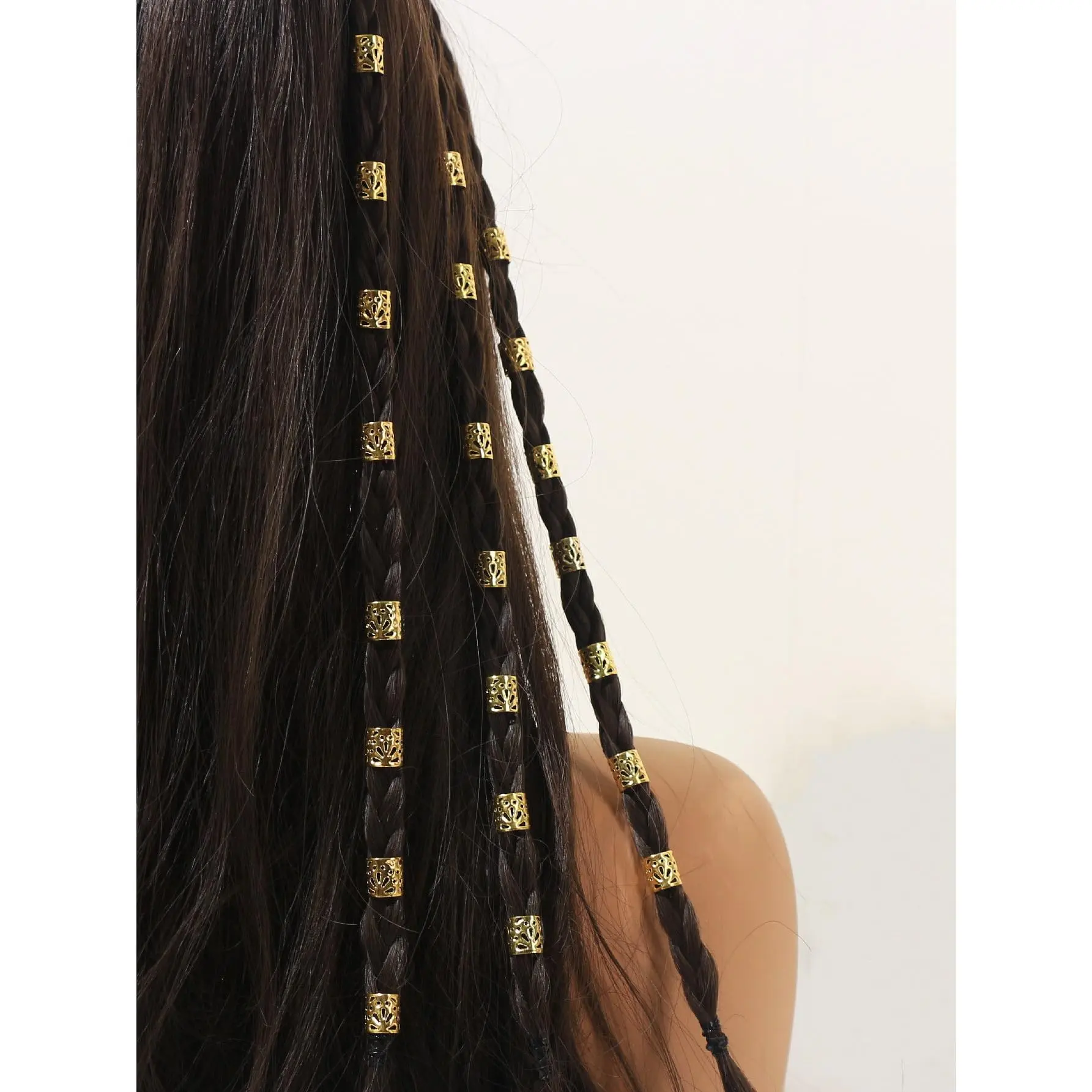60pcs Gold Color Hair Rings For Braids, Punk Street Style Women's Hair Accessories For Festival