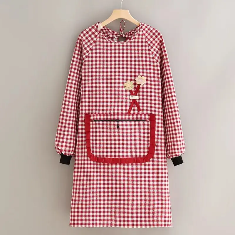 Tạp Dề Cotton Dài Tay Thời Trang Nữ, Tạp Dề Bụng Chống Bám Bẩn, Thích Hợp Cho Nhà Bếp, Mặc Quần Áo Lao Động, Phong Cách Hợp Xu hướng Mới, Năm 2025 Đồng Kitchen 5