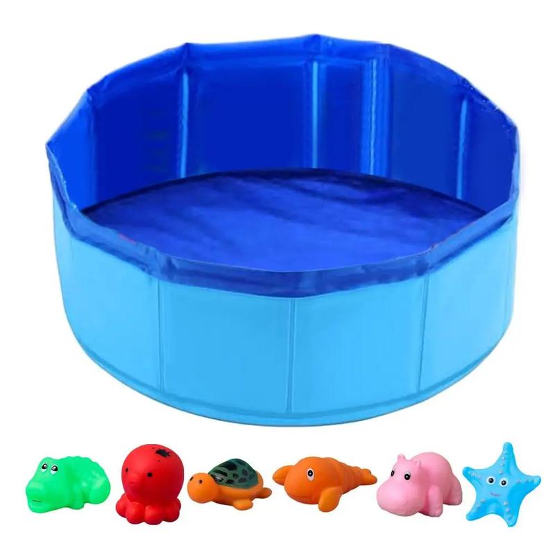 Product Introduction of Cat Pool Toy Play Water Puppy Dog Cat Bath Pool Tub Toys Turtle Starfish Octopus Summer Cool Foldable Pet Cleaning Water Basin 28