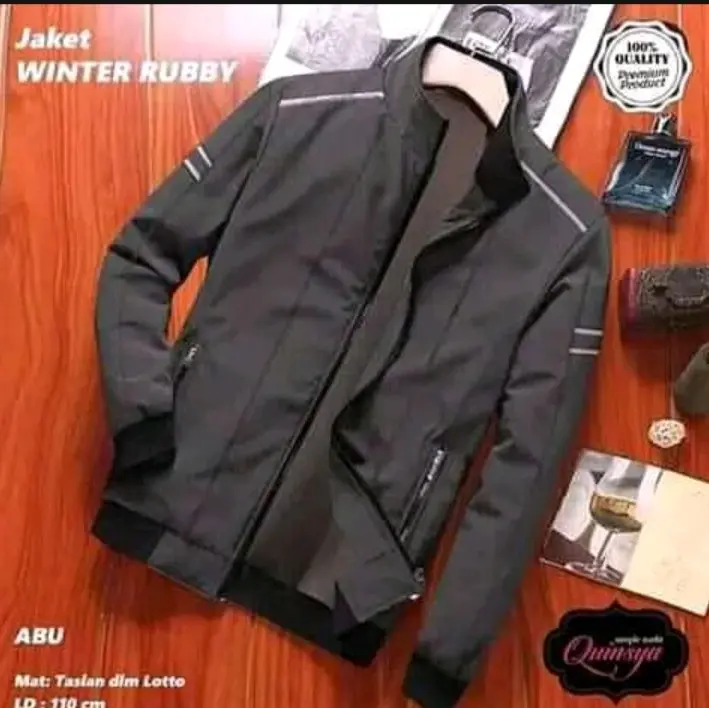 Jaket Cowok Jumbo 2Xl-8Xl jasket winter rubby bahan parasut Taslan Jaket Big size ellegan 3