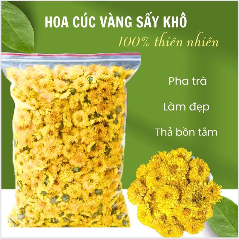 Trà hoa cúc vàng sấy khô hàng đẹp khô loại 100G