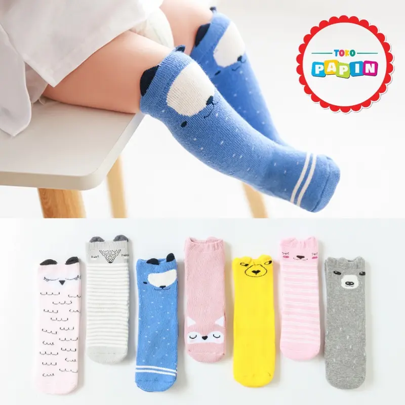 Kaos Kaki Panjang Anak Bayi Anti Slip Korea Motif Import Karakter Lucu 1