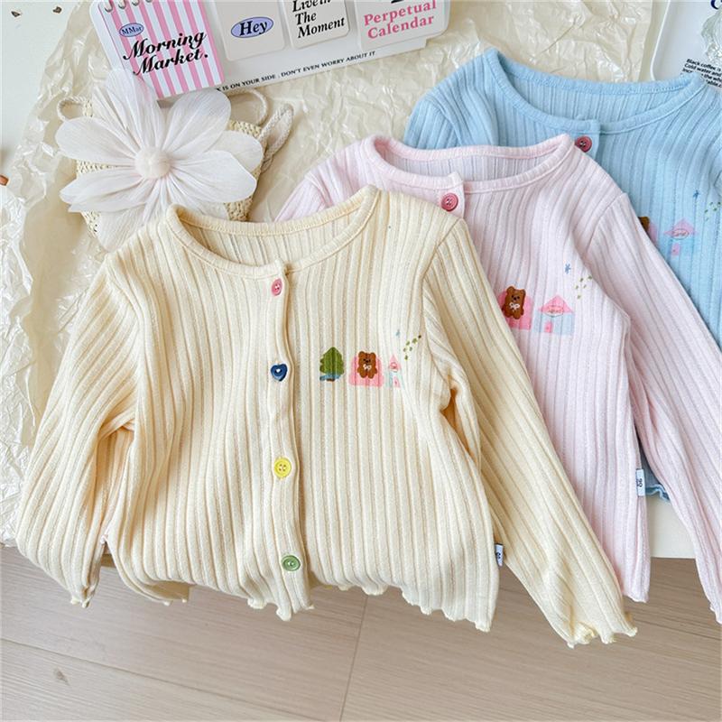 Product Introduction of 80-120cm 0-6 years old  New Baby Girl Korean Version Jacket All-Match Cute Children's Clothing Top Autumn New Style Girls Knitted Cardigan 22