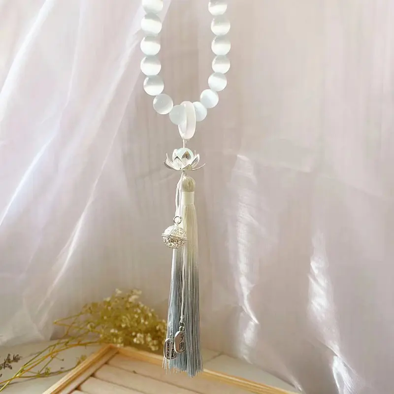 Vòng Tay Đeo Ngón Tay Bằng Đá Mắt Mèo Hoa Sen, Thiết Kế Nguyên Bản Của Hai Mươi Một, Phong Cách Cung Điện Ling Mềm, Bọc Ngón Tay, Chơi Cầm Tay