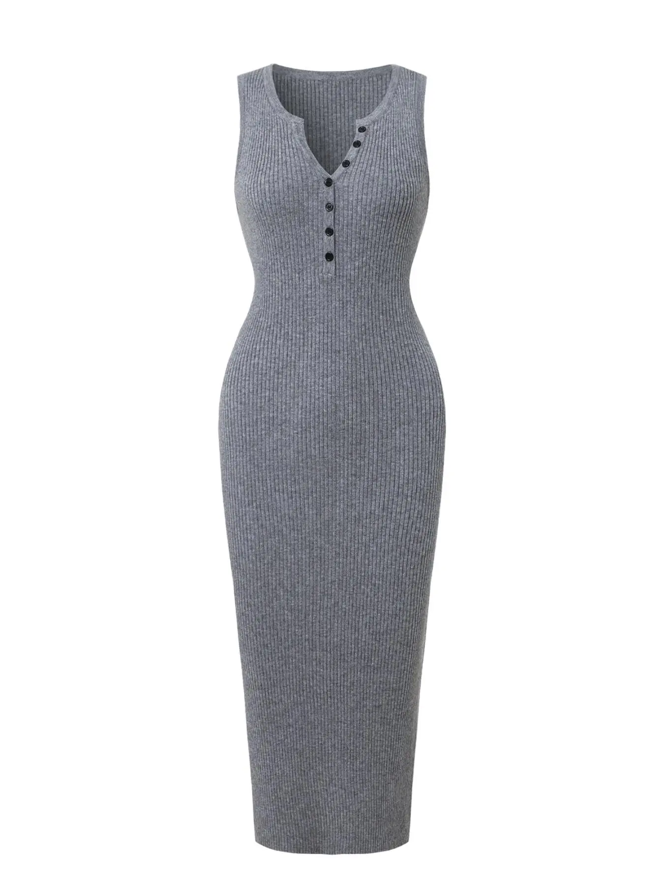 Women's Plain Sweater Dress, Elegant Sleeveless Knit Bodycon Dress for Spring & Fall, Fashion Women's Dress for Daily Wear