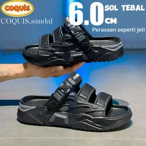 2026COQUIS Sandal Pria Premium Model Korea Baim Sendal jibbitz Baim Cowok Korea Style Sol EVA  Bahan Rubber Anti Slip Nyaman & Empuk