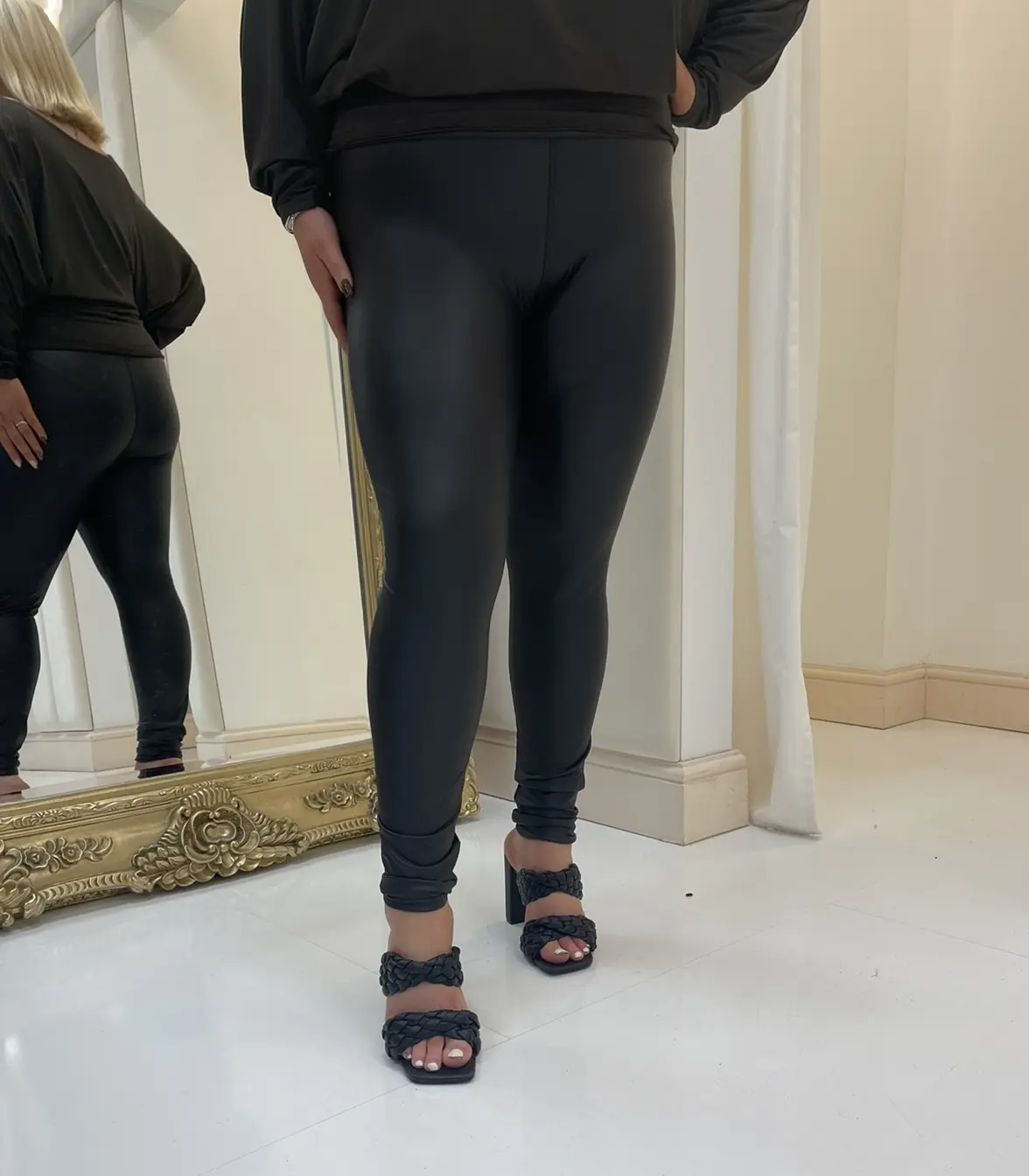 Tara Curve Faux Leather Leggings