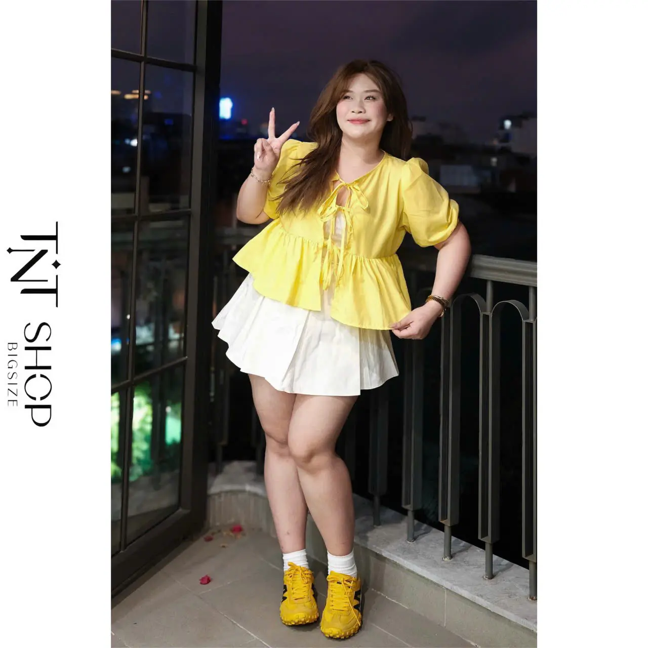 ÁO BABYDOLL BIGSIZE TAY PHỒNG THẮT NƠ KÈM ÁO ỐNG [TNT SHOP BIGSIZE 60KG 90KG]