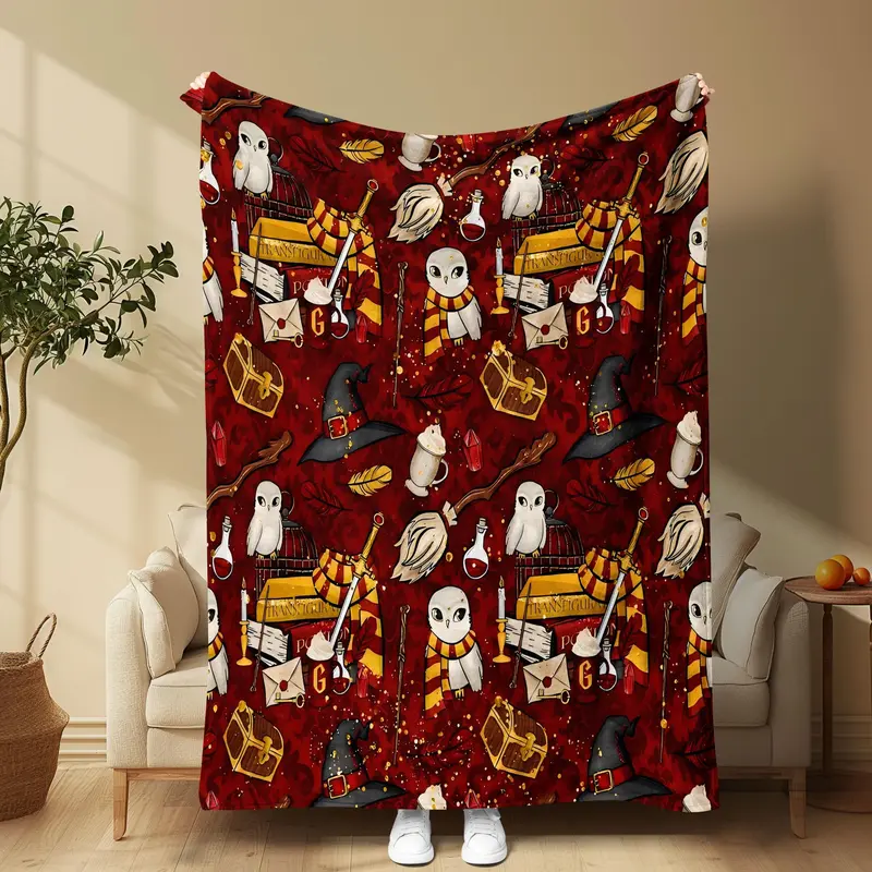 Magic World Pattern Blanket, 1 Count Soft Comfortable Throw Blanket, Cool Bedroom Bedding Blankets, Warm Napping Blanket for Home Office Travel Camping 0