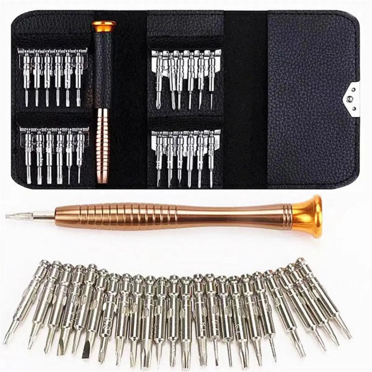 25 In 1 Precision Screwdriver Adopts Aviation Alloy Lightweight And Durable Tail With High Precision Bearing Design Flexible And Easy To Use Suitable For Glasses Mobile Phone Camera Laptop Computer Watch Car Keys And Other Electronic Products Maintenance