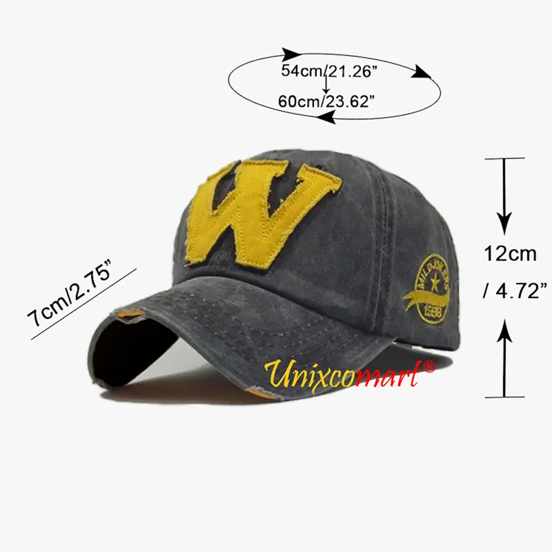 Topi Baseball W LOGO Jokers Hat Cap Casual Sport Distro Vintage Pria Wanita Black Dewasa 2