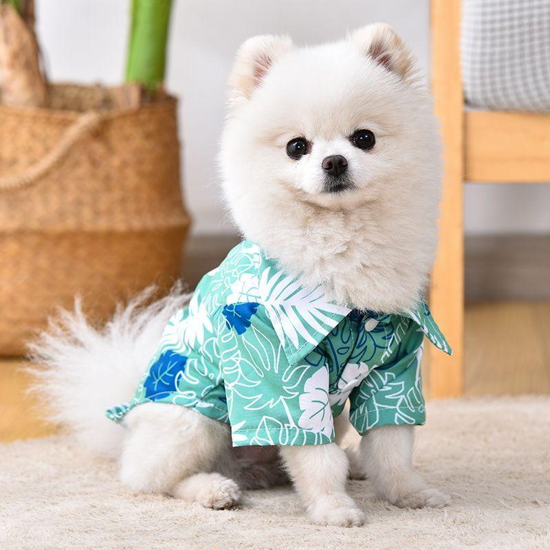 Product Introduction of Fashion Dog Shirt Puppy Breathable Coconut Tree Patern Shirt Cat Vest Chihuahua Yorkie Hawaiian Polo T-Shirts Pet Summer Clothes 34