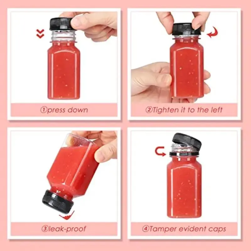 Clear Plastic Juice Bottle, Leakproof Drinking Bottle for Juice, Milk, Smoothie, Portable Drinking Bottle for Home Office School Daily Use, Summer for Gift Organiser Tin 5
