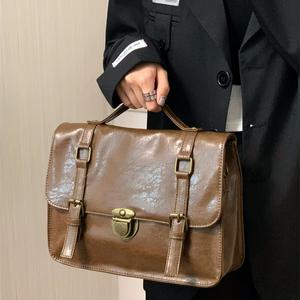 Men's and women's universal vintage messenger bag, British style JK school uniform bag, college-style backpack for class and commuting, official document bag, crossbody bag