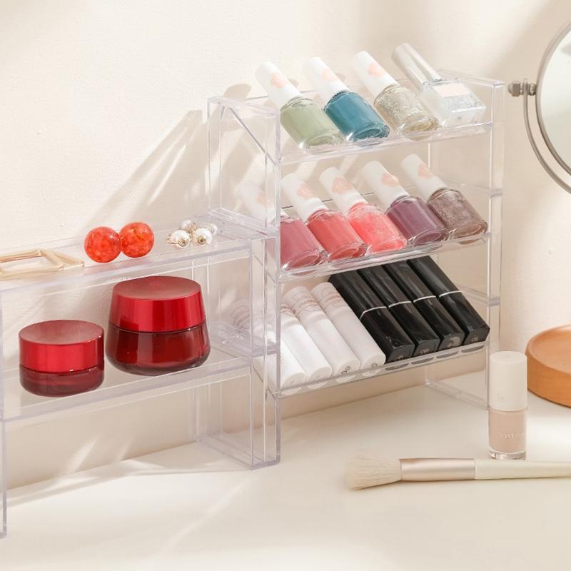 [mqs]Multifunction Clear Nail Polish Rack Cosmetic Display Stand Holder Manicure Tool Storage Organizer 1