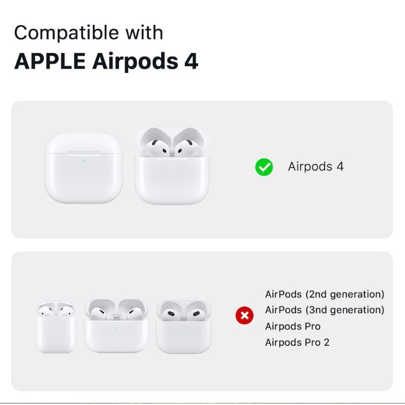 Ốp Airpods 4, Chất Liệu Da, Hộp Đựng Tai Nghe Doanh Nhân, Vỏ Tai Nghe, Vỏ Tai Nghe, Bao Da PU Sang Trọng, Có Móc, Thích Hợp Cho Airpods 4 Phụ Kiện Nghe Nhạc 7