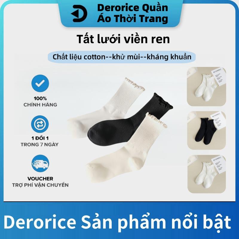 Vớ Phối Ren Đính Nơ Phong Cách lolita Nhật Bản Dễ Thương Cho Nữ,Jk, trẻ trung năng động Tất Cotton Kim Tuyến Women Thun Nhung