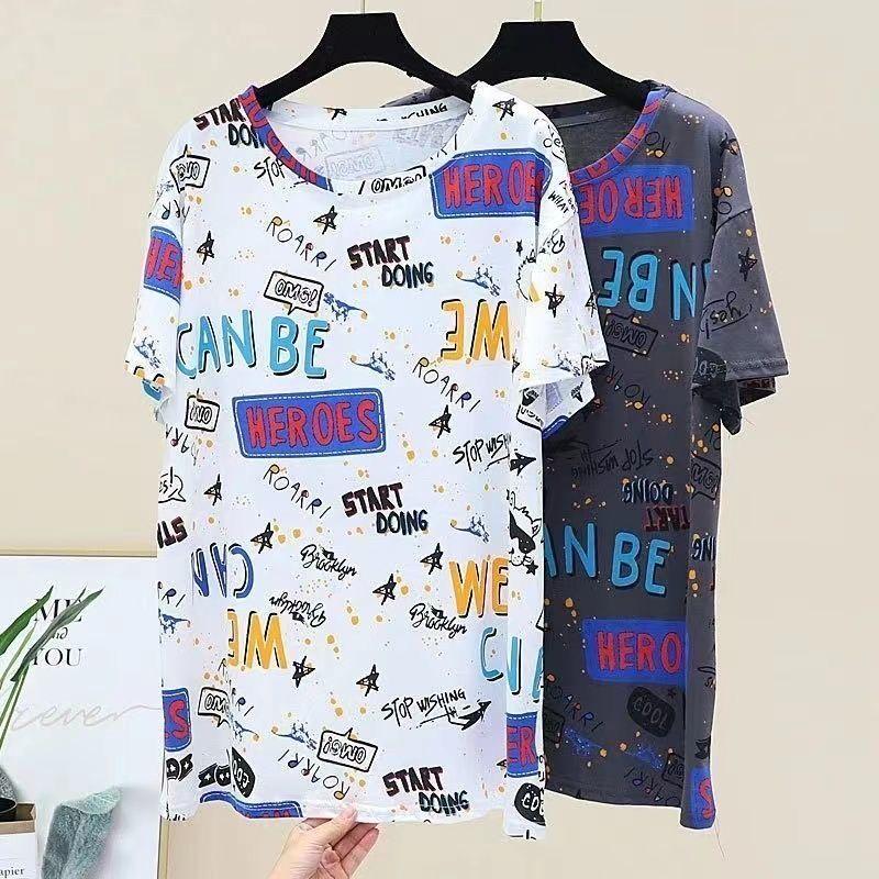 Product Introduction of Áo Thun ngắn Tay Phong Cách Hàn Quốc Mùa Hè Mới, Ngoại Cỡ, Dành Cho Nữ, Dáng Rộng Vừa Vặn, Quần Áo Ngoại Cỡ, Áo Giấu Bụng, [Đánh Giá Tích Cực 1004] 12