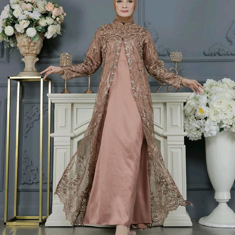 Gamis Ellzata Cardigan Free Hijab - Gamis Pesta - Gamis Wanita Terbaru - Dress Kondangan 4