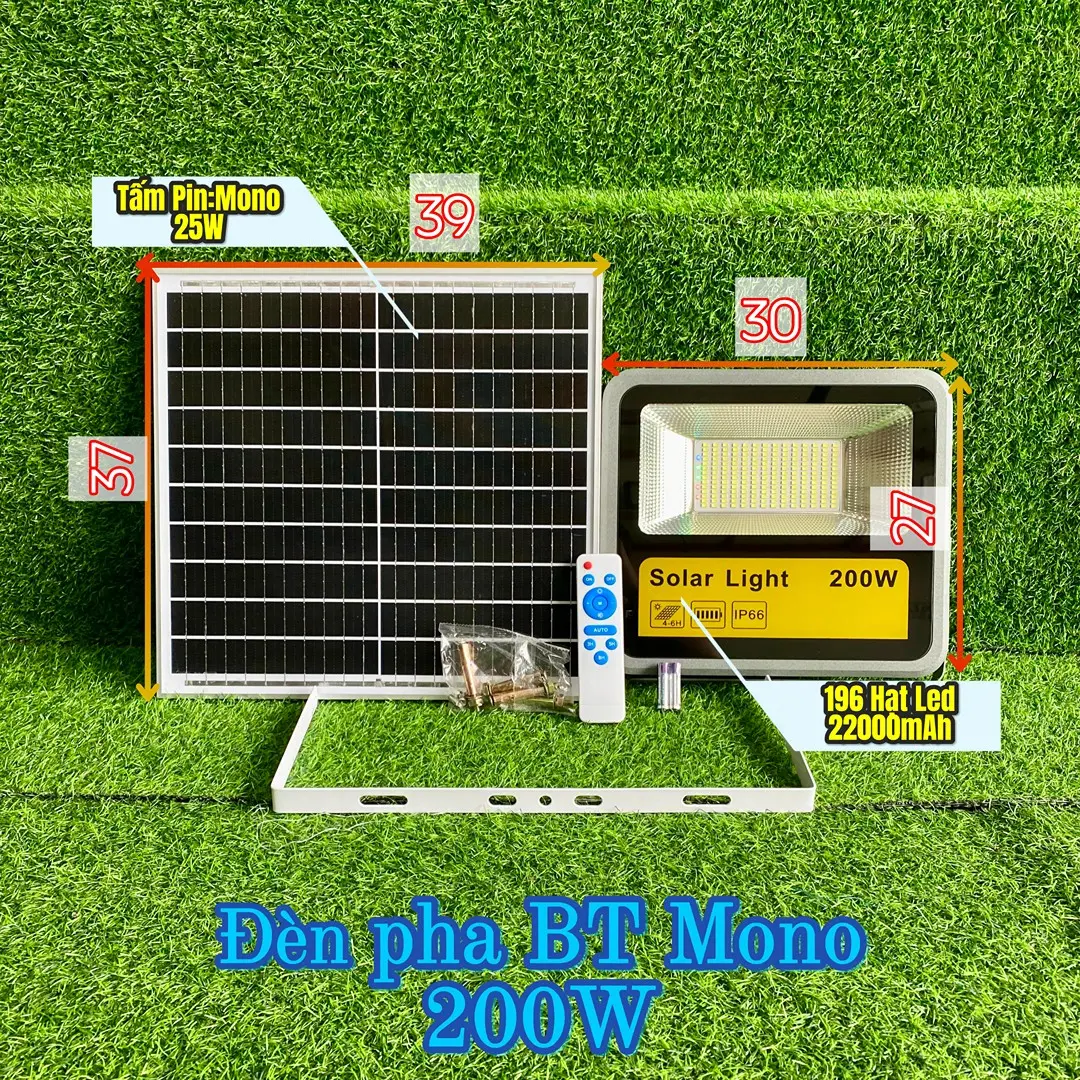 TL - Đèn Năng Lượng 200w - Tấm pin Mono 25W