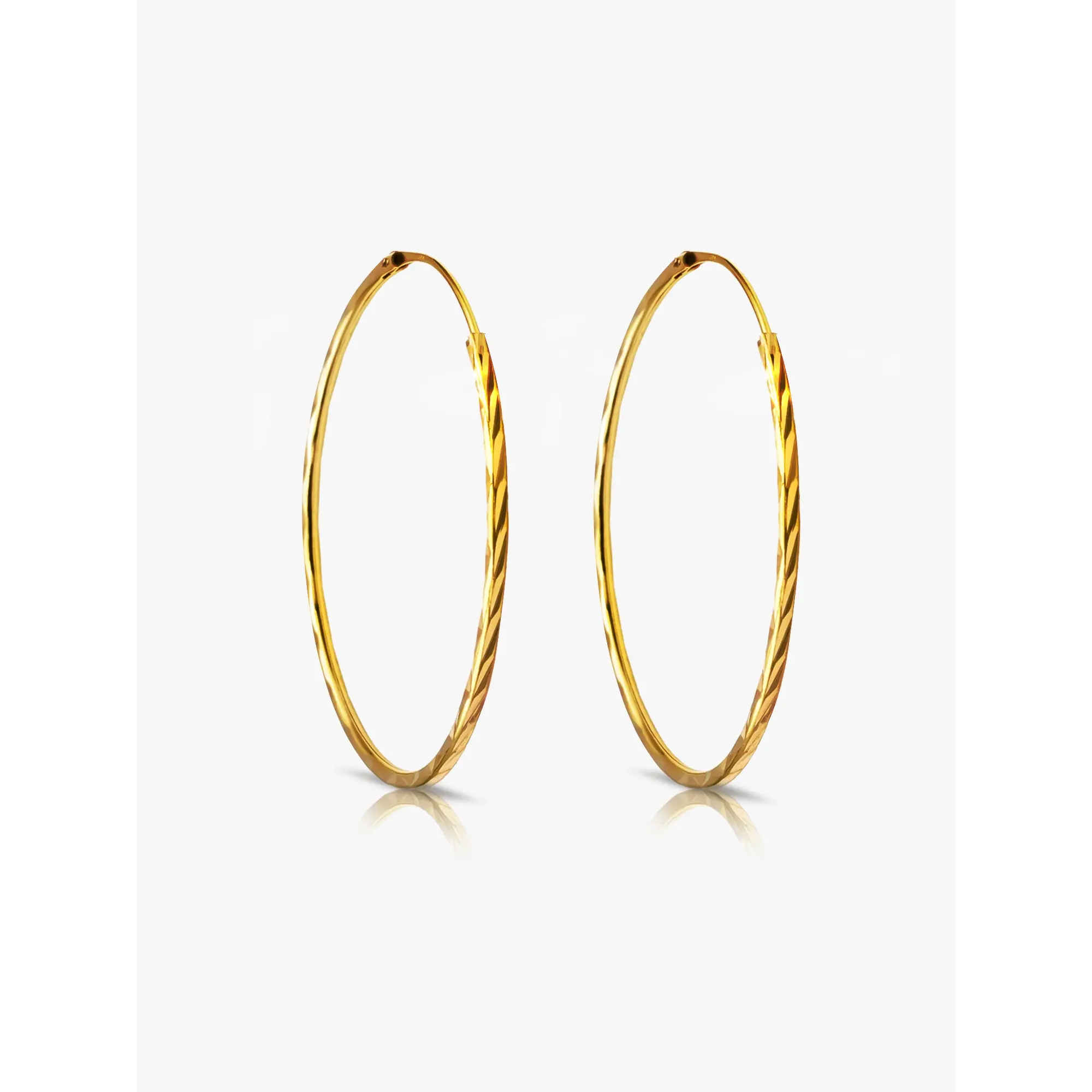 916 Gold Cut Hoop Earrings