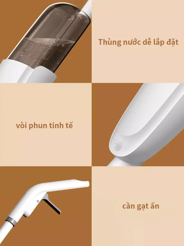 Cây lau nhà phun nước AIODIY, cây lau nhà tiện dụng, không cần vắt tay,  làm sạch sàn nhà nhà chóng , thiết kế thông minh dễ dàng lau cả các góc chết trong nhà