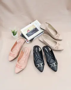CZ - Cheung Kuedz Micha Flatshoes  Wanita Tali Karet Belakang Sendal