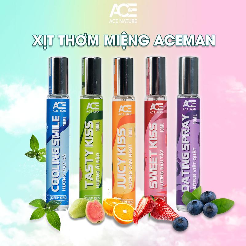 Chai xịt thơm miệng ACE Nature 10ml vị trái cây từ thiên nhiên the mát ngọt ngào