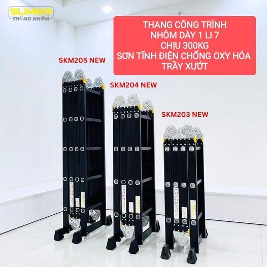 Thang nhôm xếp 4 đoạn chữ A cao 2m9 Sumika công trình - Bao giao gấp TPHCM 1-2h (htm205new)