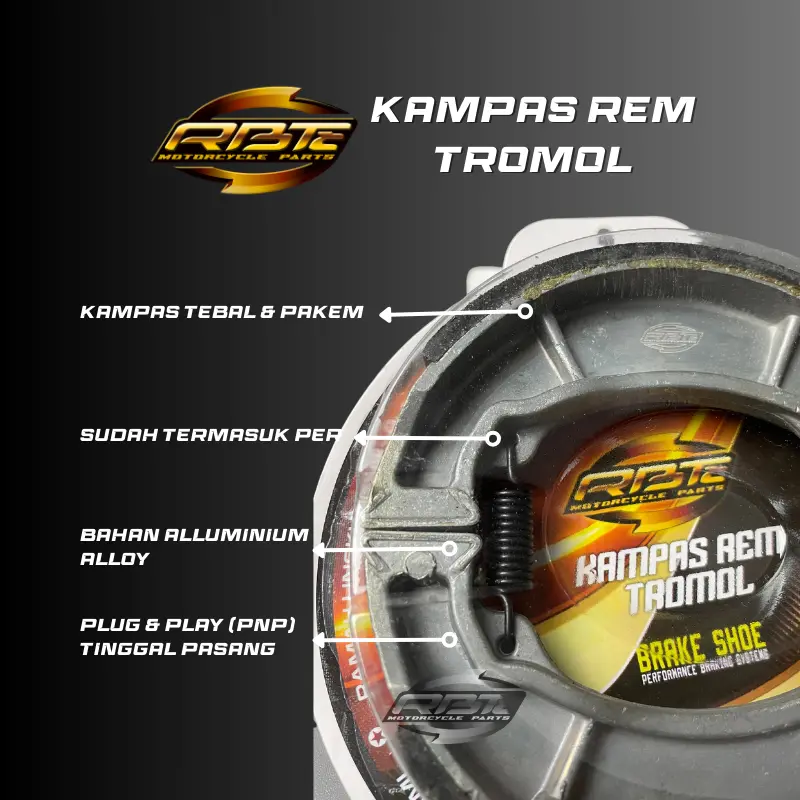 KAMPAS REM BELAKANG TROMOL PIRODO BEAT FI POP STREET ESP DELUXE GENIO VARIO 110 KARBU FI 125 150 LED GENIO VARIO-160 CBS MEGAPRO LAMA TIGER VERZA 150 1