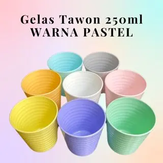 Aneka Warna Gelas Plastik Lucu Murah 12pcs uk 200-250ml bisa untuk aneka minuman: Teh, sirup, kopi 3