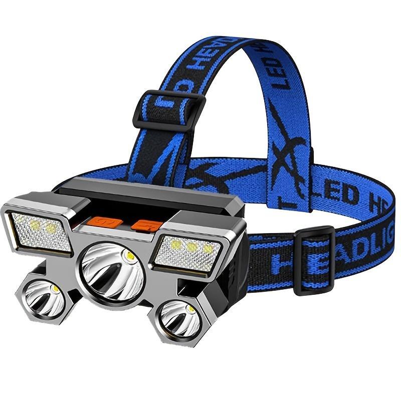 Portable Headlights, 5 Led Headlight, Outdoor Water Hiking Camping Light, Durable Headlight, Camping & Hiking Equipment 0
