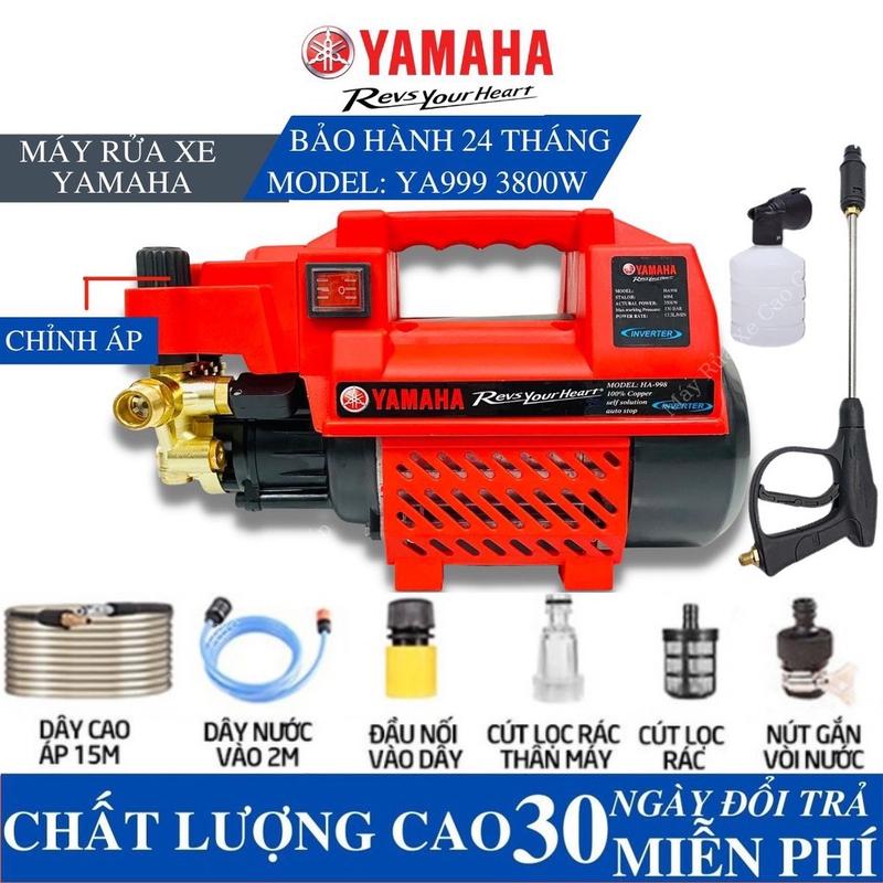 Máy rửa xe áp lực cao YAMAHA - YA998 công suất 3500W tặng kèm bình tạo bọt tuyết và khớp nối dài - Máy xịt rửa cao cấp