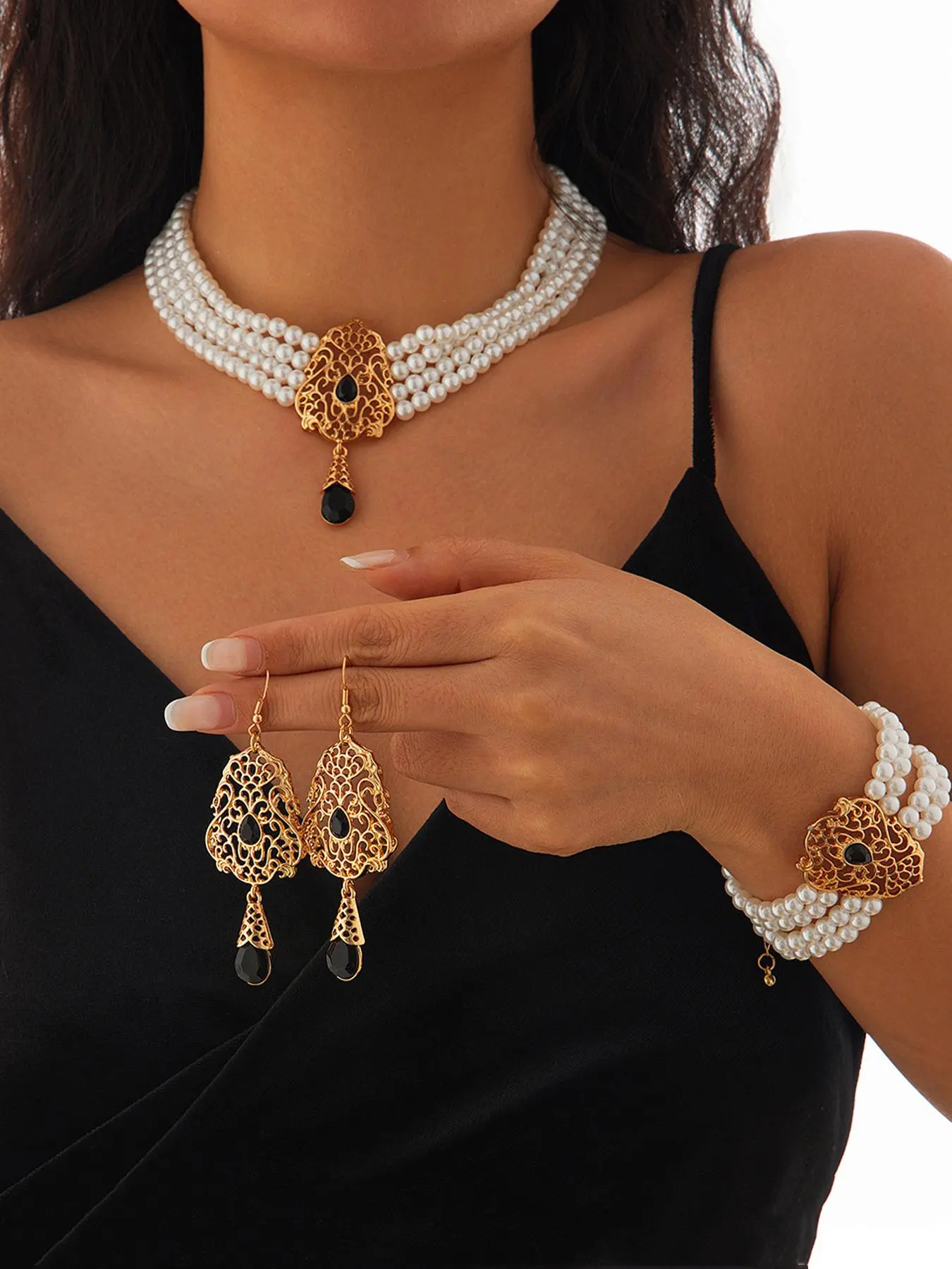 Faux Pearl Decorated Jewelry Set, Fashion Jewelry for Party, Daily Clothing Decor, Trendy All-match & Exquisite Jewelry for Birthday Gift