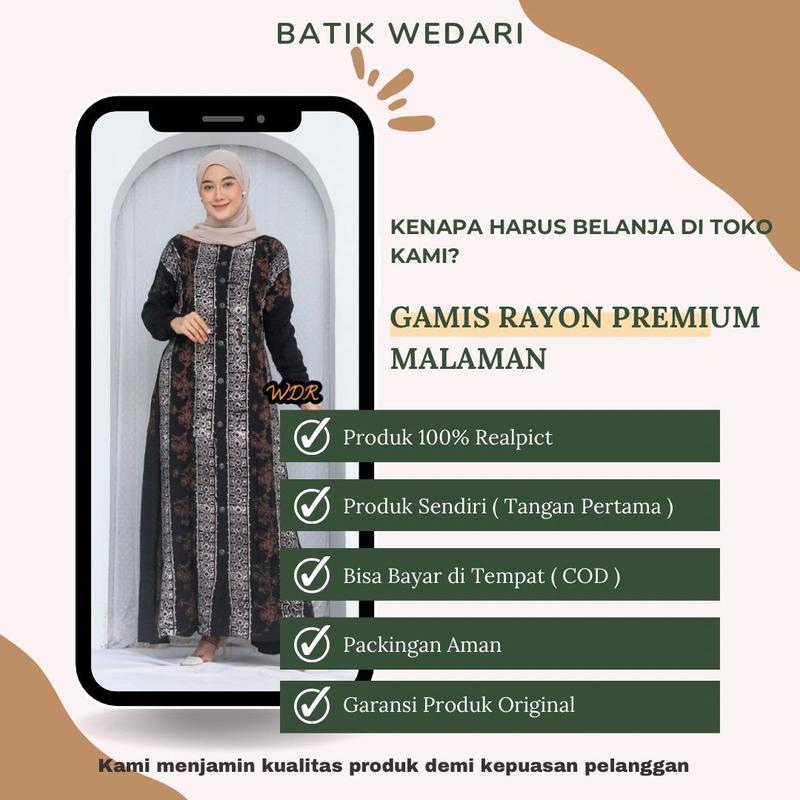 Gamis Twill Rayon Premium Size Jumbo Motif Terbaru Batik Wedari 1