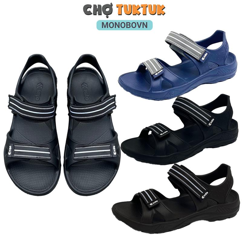 Sandal Thái Lan cao su non chống trơn đi nước thoải mái Kito AI15 Nhung Đế Bằng Nam DéP