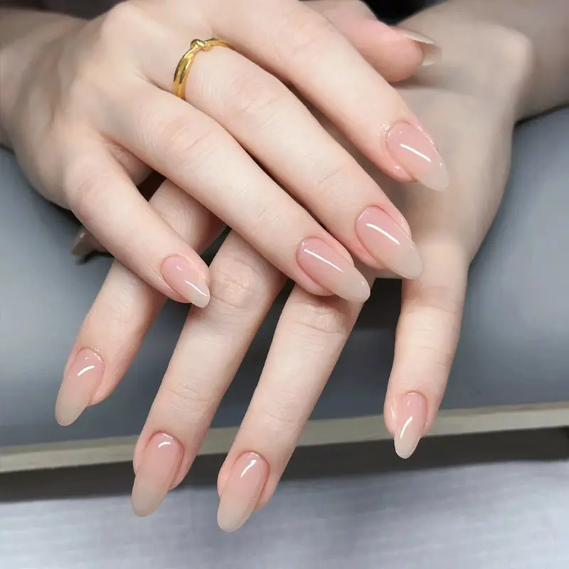 Ins Popular Nail Stickers Wearable Nails Autumn Cat Eye Nude Gradient Handmade Nail Pieces Removable Nail Pieces