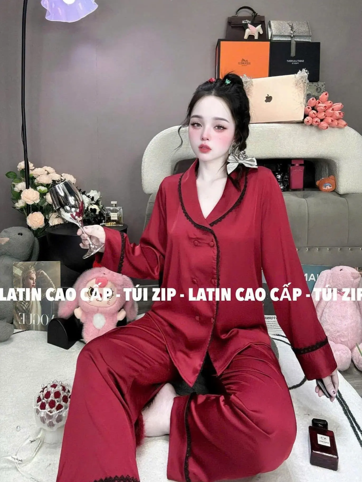 CỔ SAM TAY DÀI - PHỐI REN - LỤA TƠ TẰM CAO CẤP LOẠI 1 - XINH XINH